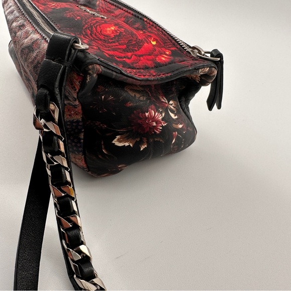 GIVENCHY 
Rubber Effect Calfskin Floral Print Pandora Wristlet Black Multicolor - Picture 14 of 16